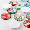 Flower Printed Glass Cabochons GGLA-A002-20mm-BB-3