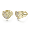 Brass Micro Pave Clear Cubic Zirconia Adjustable Rings KK-R137-007-NF-1