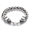 Men's Alloy Wheat Chain Bracelets BJEW-T014-07AS-1