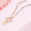 304 Stainless Steel Letter Pendant Necklaces NJEW-LP0001-52U-G-3
