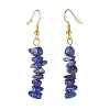 Natural Lapis Lazuli Chip Beaded Dangle Earrings EJEW-JE04788-09-3
