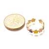 201 Stainless Steel Enamel Open Cuff Ring for Women RJEW-A053-04G-03-4