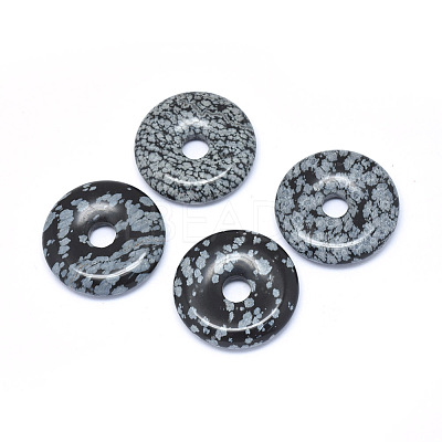 Natural Snowflake Obsidian Pendants G-P415-22A-1