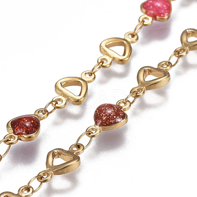 304 Stainless Steel Enamel Chains CHS-P006-09G-1