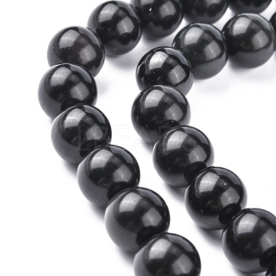Natural Obsidian Beads Strands X-G-G099-14mm-24-1