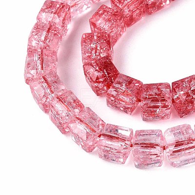 Crackle Transparent Glass Beads Strands GLAA-N062-6mm-09-1