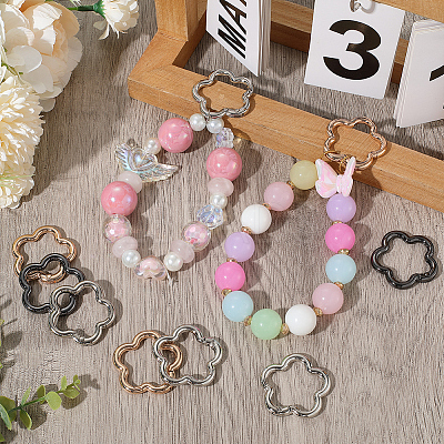 18Pcs 3 Colors Alloy Spring Gate Rings FIND-SC0019-03B-1