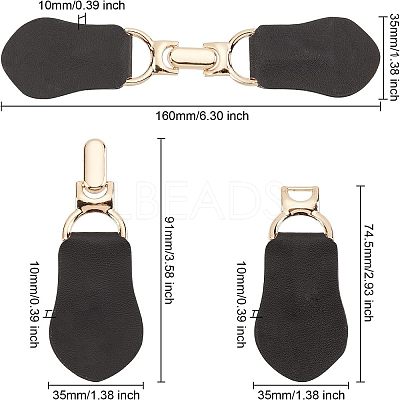 6 Sets Imitation Leather Toggle Buckle AJEW-FG0001-56-1