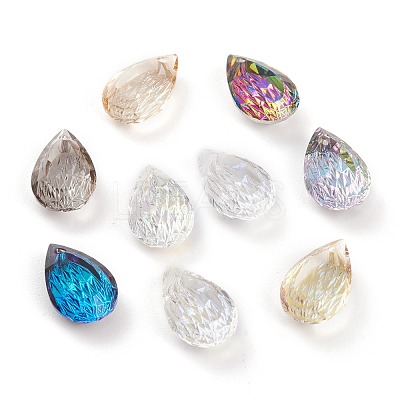 Embossed Glass Rhinestone Pendants GLAA-J101-05A-1