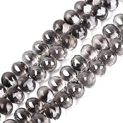 Electroplate Baking Paint Transparent Glass Beads Strands GL-N005-02A-C02-1