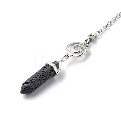 Natural Lava Rock Pointed Dowsing Pendulums PALLOY-JF00819-02-1