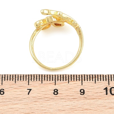 Brass Pave Cubic Zirconia Cuff Open Rings CU-CBACDF6-08G-01-1