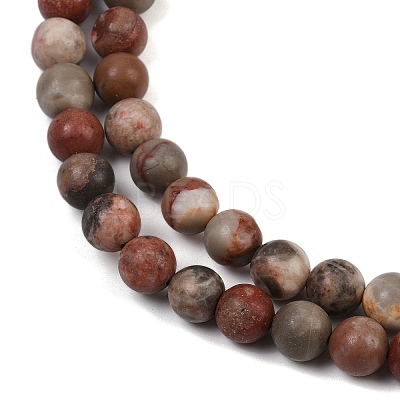 Natural Dendritic Jasper Beads Strands G-F591-24-8mm-1