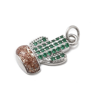 Brass Micro Pave Cubic Zirconia Pendants KK-A278-01A-01P-1
