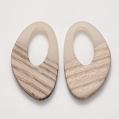 Transparent Resin & Wood Pendants X-RESI-S384-005A-C01-1