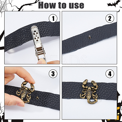 16Bags Scorpion Alloy with Iron Decorative Rivets BUTT-FH0001-035B-1