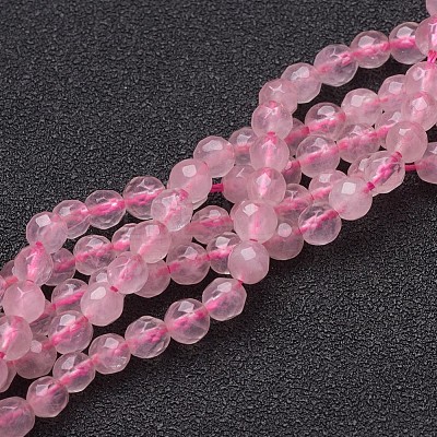 Natural Rose Quartz Beads Strands G-G099-F4mm-15-1