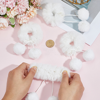 Fur Plush Elastic Hair Accessories OHAR-PH0001-35B-1