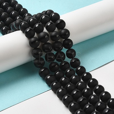 Dyed Natural Agate Round Bead Strands G-J271-10-10mm-1