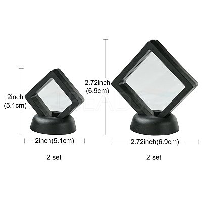 4Pcs 2 Styles Plastic 3D Floating Frame Display Holder ODIS-FS0001-02B-1