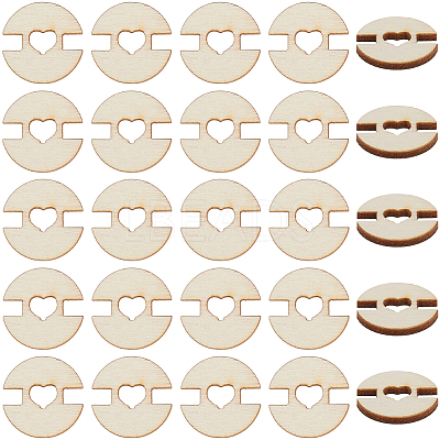 1 Set 1-Hole Wood Buttons BUTT-CY0001-16C-1