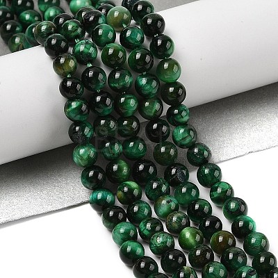 Grade AB Natural Tiger Eye Beads Strands X-G-B133-A02-6MM-02-1