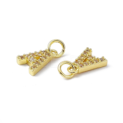 Real 18K Gold Plated Brass Micro Pave Clear Cubic Zirconia Charms KK-E068-VB452-A-1