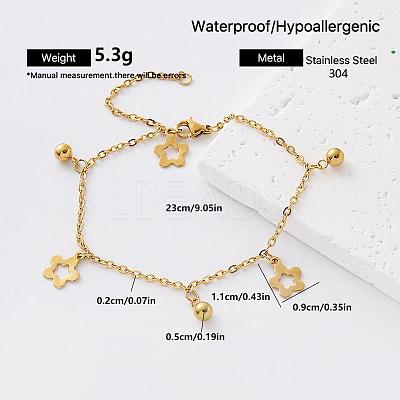 304 Stainless Steel Charm Anklets for Women HT7588-6-1