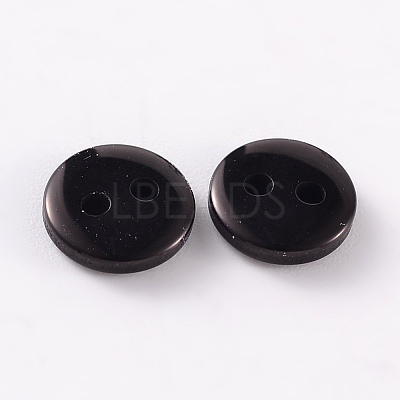 2-Hole Flat Round Resin Sewing Buttons for Costume Design BUTT-E119-28L-13-1