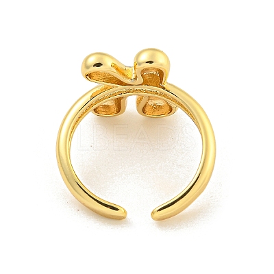 Brass Letter Open Cuff Rings for Women RJEW-G313-01K-G-1