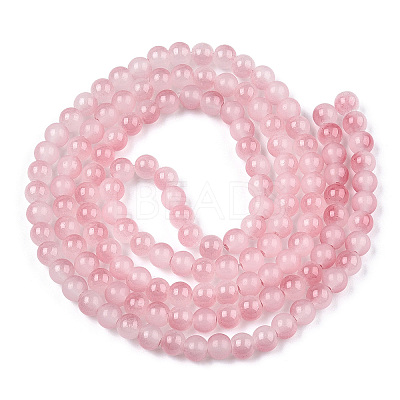 Baking Paint Imitation Jade Glass Round Bead Strands X1-DGLA-N003-10mm-03-1