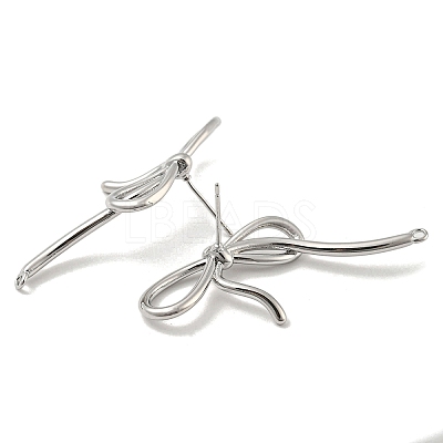Left and Right Brass Cubic Zirconia Stud Earring Findings KK-R154-09P-1