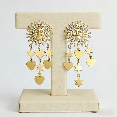 304 Stainless Steel Chandelier Earrings for Women WG43ED1-01-1
