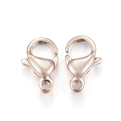 Ion Plating(IP) 304 Stainless Steel Lobster Claw Clasps X-STAS-H353-E-02RG-1
