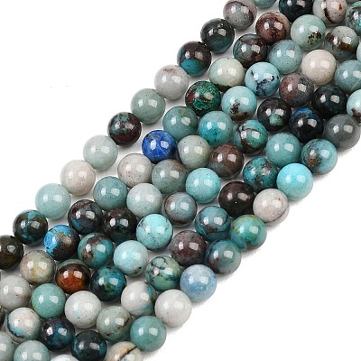 Natural Chrysocolla Beads Strands G-K405-B01-6mm-1