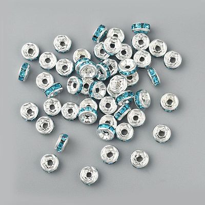 Brass Grade A Rhinestone Spacer Beads RB-A014-Z6mm-03S-1