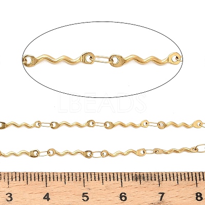 304 Stainless Steel Wavy Bar Link Chains CHS-H116-01L-G-1