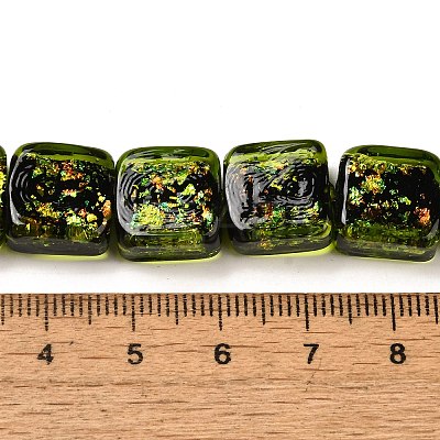 Handmade Dichroic Foil Glass Beads Strands DICH-U001-07B-1