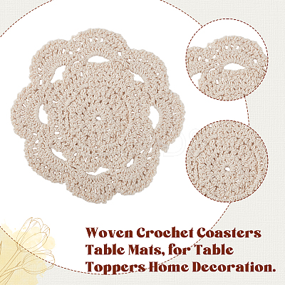 Handmade Cotton Lace Cup Coasters AJEW-GF0008-84A-1