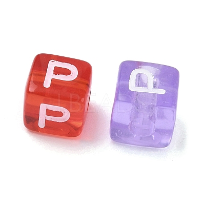 Spray Painted Transparent Acrylic Beads MACR-K365-07P-1