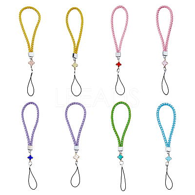 1 Set PU Leather Knitting Wrist Lanyard Hand Mobile Straps HJEW-FH0006-50-1
