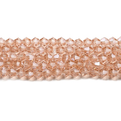 Transparent Electroplate Glass Beads Strands GLAA-F029-4mm-C15-1