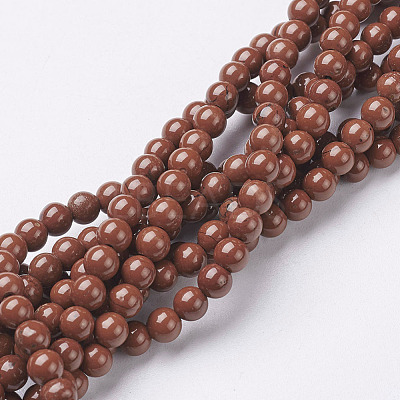 Natural Red Jasper Round Beads Strands X-GSR4mmC011-1