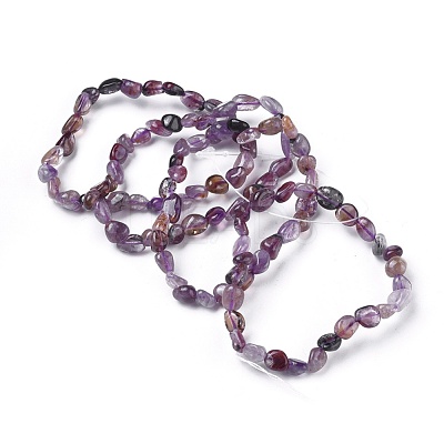 Natural Auralite Bead Stretch Bracelets BJEW-K213-63-1