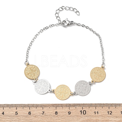 Religion 304 Stainless Steel Link Bracelets for Women BJEW-F524-03GP-1
