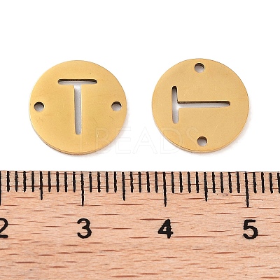PVD Vacuum Plating 201 Stainless Steel Hollow Flat Round Links FIND-R149-03T-G-1