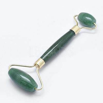 Natural Green Aventurine Brass Face Massager MRMJ-G008-14G-1