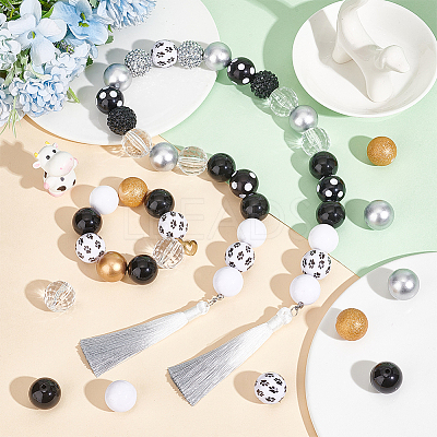 1 Set Mixed Style Acrylic Round Beads Sets SACR-PH0001-52D-1