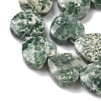 Natural Green Spot Jasper Beads Strands G-A309-A20-01-1
