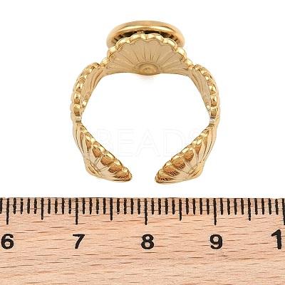Shell Shape 304 Stainless Steel Cuff Ring Components SA-CBA098D-03G-B-1